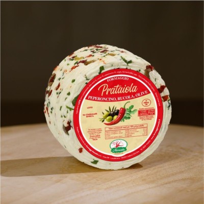 La prataiola al peperoncino, rucola, olive